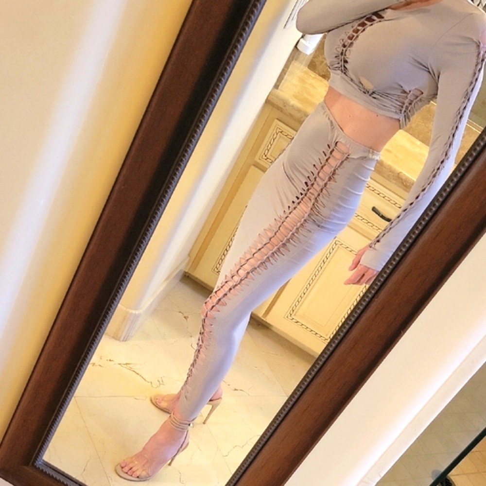 Fashion Nova Stylish Gray Midi Skirt Set, S - Picture 7 of 16